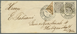 Österreich: 1894 (5.7.), Kleinformatiger Briefumschlag Frankiert Mit Paar Der 1 Kr. Grau Sowie Diago - Unused Stamps