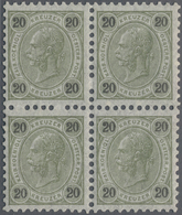 Österreich: 1890, 20 Kr. Lebhaftolivgrün/schwarz Im 4er-Block (mittig Unten Etwas Angetrennt), Farbf - Nuevos