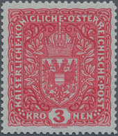 Österreich: 1917, Freimarken Wappen, 3 Kr. Dunkellilarot Im Bildformat 26:29 Mm, Postfrisch, Unsigni - Ungebraucht