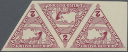 Österreich: 1916, 2 H. Lilakarmin Drucksachen-Eilmarke, Ungezähnter 3er-Streifen, Ungebraucht Mit Se - Ungebraucht