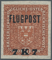 Österreich: 1918, Nicht Verausgabte 7 K FLUGPOST Auf 10 K Für Die Linie Wien - Kiew, Ungezähntes Pos - Unused Stamps