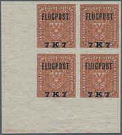 Österreich: 1918, Nicht Verausgabte 7 K FLUGPOST Auf 10 K Für Die Linie Wien - Kiew, Ungezähnter Pos - Unused Stamps