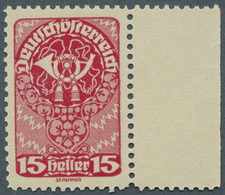 Österreich: 1919/1920, Freimarken, 15 H. Als Farbprobe In Dunkelrotlila Auf Gelblichem Papier Und Mi - Unused Stamps