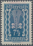 Österreich: 1922, Freimarken, 7½ Kr., Vier Verschiedene Farbproben In Abweichenden Farben Und Mit Li - Unused Stamps