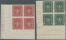 Österreich: 1922, 20-10.000 Kr Frauenkopf Ungezähnt, Komplett 11 Werte In Postfrischen Rand- Bzw. Ec - Unused Stamps