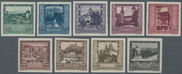 Österreich: 1923, 100 Kr Bis 600 Kr Landeshauptstädte Ungezähnt Und Postfrisch Ohne Gummi Wie Veraus - Unused Stamps