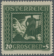 Österreich: 1926, 20 Gr. + 5 Gr. "Nibelungensage", Farbprobe In Dunkelgraugrün Auf Ungummiertem Papi - Nuevos