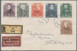 Österreich: 1931, Dichter, Attraktive Satzfrankatur Auf Orts-R-Express-Brief Von "WIEN 26...32" Ohne - Unused Stamps