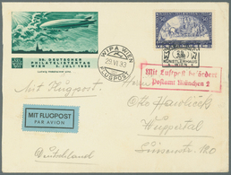 Österreich: 1933 (29.6.), WIPA-Umschlag (Zeppelin) Mit WIPA-glatt Mit So.-Stpl. 'WIPA 1933 KÜNSTLERH - Neufs