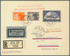 Österreich: 1933 (29.6.), R-Brief Frankiert Mit WIPA-Faser Sowie 'Pilotenkopf' 10 Gr. Orange + 25 Gr - Unused Stamps
