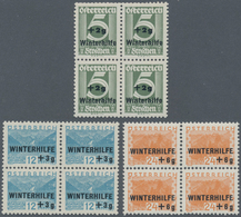 Österreich: 1933, Winterhilfe, Kompletter Postfrischer Luxus-Viererblock-Satz (A.N.K. €440,-). - Neufs