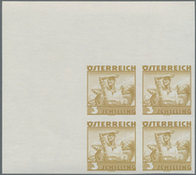 Österreich: 1934, Freimarken "Trachten", 3 Sch. "Ländliche Arbeit", Ungezähnter Offsetdruck-Probedru - Unused Stamps