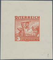 Österreich: 1934, Freimarken "Trachten", 3 Sch. "Ländliche Arbeit", Ungezähnter Buchdruck-Probedruck - Neufs