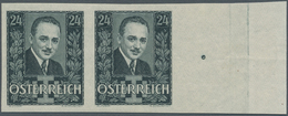 Österreich: 1934, 24 G Dollfuß Schwarzgrün, Ungezähntes Waagerechtes Rand-Paar (!) Postfrisch In Uns - Nuevos