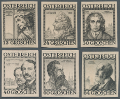 Österreich: 1934, Baumeister Ungezähnt In Schwarz Auf Ungummiertem Kartonpapier, Komplett 6 Werte In - Ongebruikt