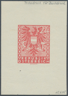 Österreich: 1945, Freimarken "Wappen, 24 Pfg. Als Probedruck In Orangerot, Ungezähnter Einzelabzug A - Ongebruikt