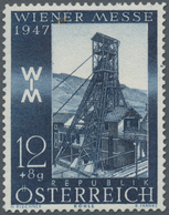 Österreich: 1947, 12 Gr. + 8 Gr. "Frühjahrsmesse", Fünf Farbproben In Schwarzblau, Violettbraun, Grü - Nuevos