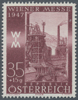 Österreich: 1947, 35 Gr. + 15 Gr. "Frühjahrsmesse", Zwei Farbproben In Braunkarmin Und Braun, Linien - Ungebraucht