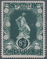 Österreich: 1947, 8 Gr. + 2 Gr. "Kunstausstellung", 18 (meist) Verschiedene Farbproben In Linienzähn - Unused Stamps