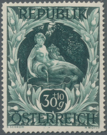 Österreich: 1947, 30 Gr. + 10 Gr. "Kunstausstellung", 22 Verschiedene Farbproben In Linienzähnung 14 - Unused Stamps