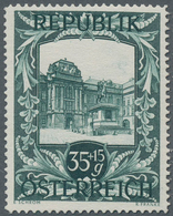 Österreich: 1947, 35 Gr. + 15 Gr. "Kunstausstellung", 22 Verschiedene Farbproben In Linienzähnung 14 - Unused Stamps
