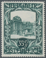 Österreich: 1947, 35 Gr. + 15 Gr. "Kunstausstellung", 22 Verschiedene Farbproben In Linienzähnung 14 - Ungebraucht