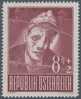 Österreich: 1947, Kriegsgefangene, Komplette Serie Von Sechs Werten Je Als Probedruck In Abweichende - Unused Stamps