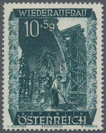 Österreich: 1948, Wiederaufbau, Komplette Serie Von Zehn Werten Je Als Probedruck In Abweichender Fa - Unused Stamps