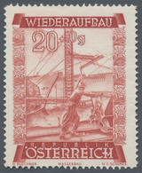 Österreich: 1948, 20 Gr. + 10 Gr. "Wiederaufbau", 11 (meist) Verschiedene Farbproben In Linienzähnun - Unused Stamps
