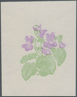 Österreich: 1948, 10 Gr. + 5 Gr. "Viola Odorata", Ungezähnter Zweifarbiger Probedruck (nur Buchdruck - Unused Stamps