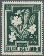 Österreich: 1948, 40 Gr. + 20 Gr. "Primula Vulgaris", Sechs Einfarbige Probedrucke (Stichtiefdruck) - Nuevos