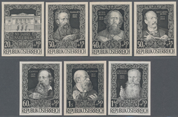 Österreich: 1948, 80 Jahre Künstlerhaus, Komplette Serie Als Geschnittene Phasendrucke In Schwarz. - Unused Stamps