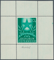 Österreich: 1949, 20 Gr. "Esperanto", Gezähnte Farbprobe Als Einzelabzug In Kleinbogenformat Auf Gum - Unused Stamps