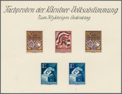 Österreich: 1950, Volksabstimmung Kärnten, Zwei Vorlagekartons Der Staatsdruckerei Mit Kompletter Ga - Unused Stamps