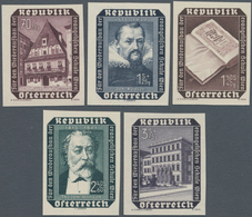 Österreich: 70 G Bis 3 S Wiederaufbau Ungezähnt, Alle 5 Werte Tadellos Postfrisch Und Breitrandig In - Unused Stamps