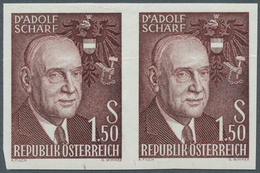 Österreich: 1960, 1.50 Sch. "Dr.Adolf Schärf", Ungezähnter Probedruck In Dunkelrotbraun Auf Gummiert - Ungebraucht