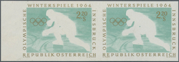 Österreich: 1963, 2.20 Sch. "Eishockey" Im Waagerechten Ungezähnten Paar Mit Fehlender Farbe Schwarz - Ungebraucht