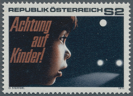 Österreich: 1971, 2 S Verkehrssicherheit Ohne Gründruck, Postfrisch Mit Kleiner Fingerspur In Darübe - Ungebraucht