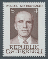 Österreich: 1980. Bundespräsident Dr. Rudolf Kirchschläger, 65. Geburtstag, Mit Der Abart "Farbe Rot - Nuevos