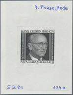 Österreich: 1981. Probedruck In Schwarz Für Die Ausgabe "100. Geburtstag Von Hans Kelsen, Staatsrech - Neufs