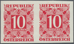 Österreich - Portomarken: 1949/1953, Ziffern 10 Gr. Bis 5 Sch., Elf Werte UNGEZÄHNT In Waagerechten - Portomarken