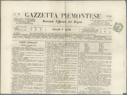 Österreich - Zeitungsstempelmarken: 1853, 2 Kreuzer Blaugrün, Type I B, Allseits Knappvoll- Bis über - Journaux