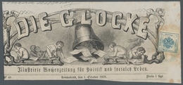 Österreich - Zeitungsstempelmarken: 1858/59, "1 Kr. Blau", Farbfrischer Wert Mit Vollen/breiten (!) - Zeitungsmarken