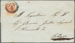 Österreich - Lombardei Und Venetien: 1854/1857, 15 C Rot, Maschinenpapier, Links Breitrandig Mit And - Lombardo-Vénétie