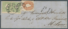 Österreich - Lombardei Und Venetien: 1863, Folded Cover To MILANO Franked With 3 Soldi Green, Two Si - Lombardy-Venetia