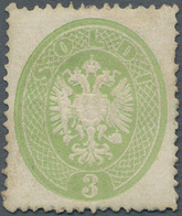 Österreich - Lombardei Und Venetien: 1863, 3 Soldi Grün, Farbfrisches Und Gut Gezähntes Exemplar, Un - Lombardije-Venetië