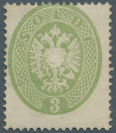 Österreich - Lombardei Und Venetien: 1863/1864, 3 Soldi Hellgrün Ungebraucht Mit Neugummi Und Falz, - Lombardo-Venetien
