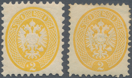 Österreich - Lombardei Und Venetien: 1864, 2 Stück 2 Soldi Gelb Ungebraucht Mit Originalgummi, Beide - Lombardo-Vénétie