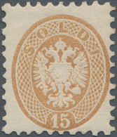 Österreich - Lombardei Und Venetien: 1864, 15 Soldi Braun Ungebraucht Mit Originalgummi, Signiert (S - Lombardo-Venetien