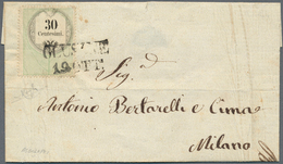 Österreich - Lombardei Und Venetien - Stempelmarken: 1856, 30 C Grün/schwarz, Wertziffer Im Kupferdr - Lombardo-Veneto